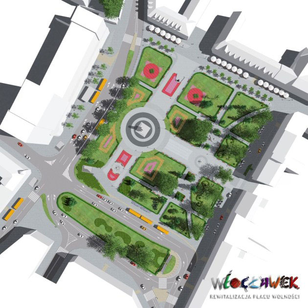 Projekt przebudowy placu miejskiego (Pl. Wolności we Włocławku)