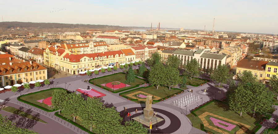 Projekt przebudowy placu miejskiego (Pl. Wolności we Włocławku)